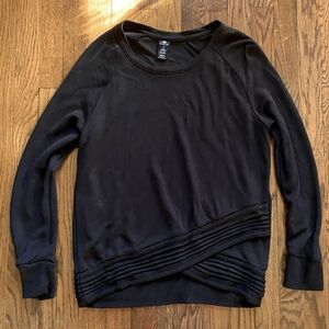 Active Life Women's Large Long Sleeve Black Sweater Cross-Cross Top Shirt